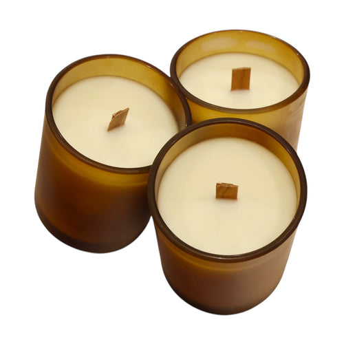 Amber Wood Wick Candle (Crackling Sound)
